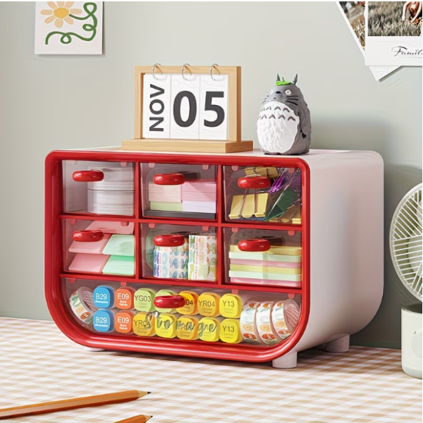 Producto - ORGANIZADOR ROSA Y ROJO 7 CAJONES