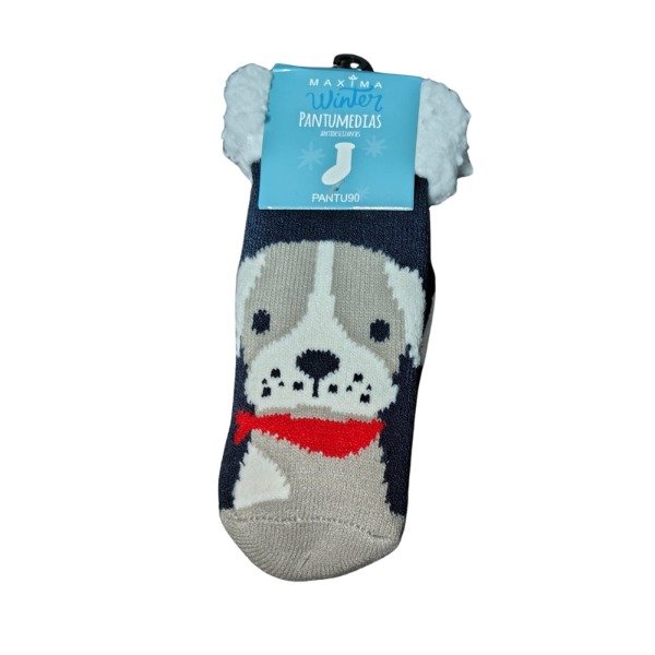 Producto - Medias pantumedias Niño 8a12 negra con perrito