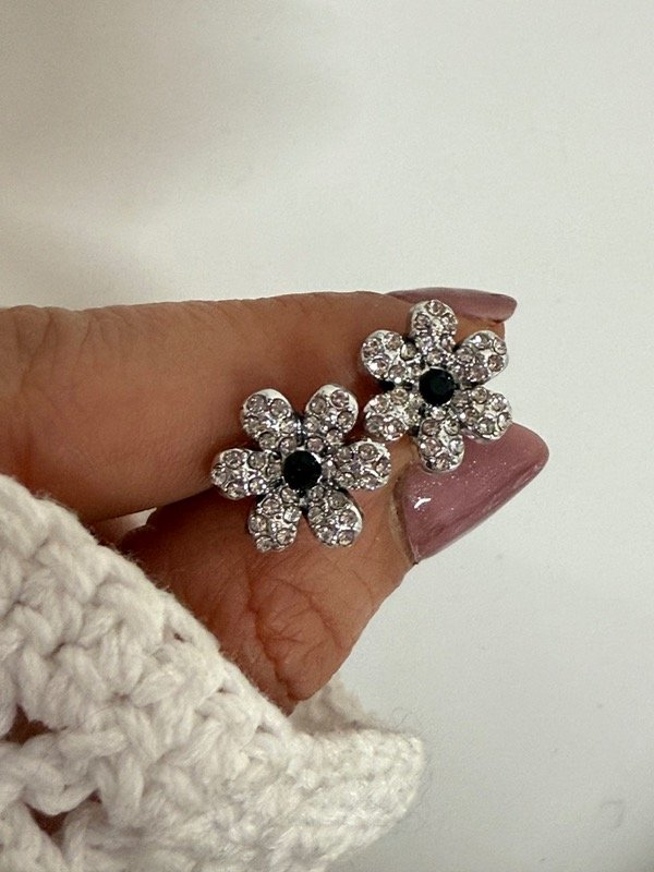 Producto - A1182 Aros flor con strass