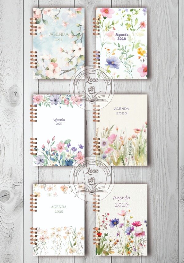 Producto - Pack imprimible portadas Agenda Flores (texto editable)