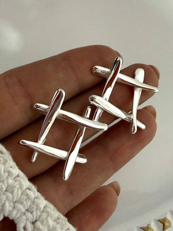 Producto - AB1718 Aros # acero blanco 3 cm