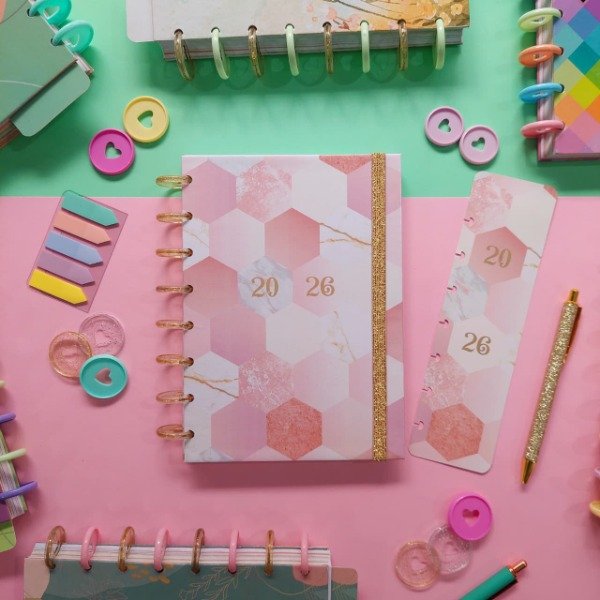 Producto - Agenda Lumos SEMANAL (Mármol Rosa)