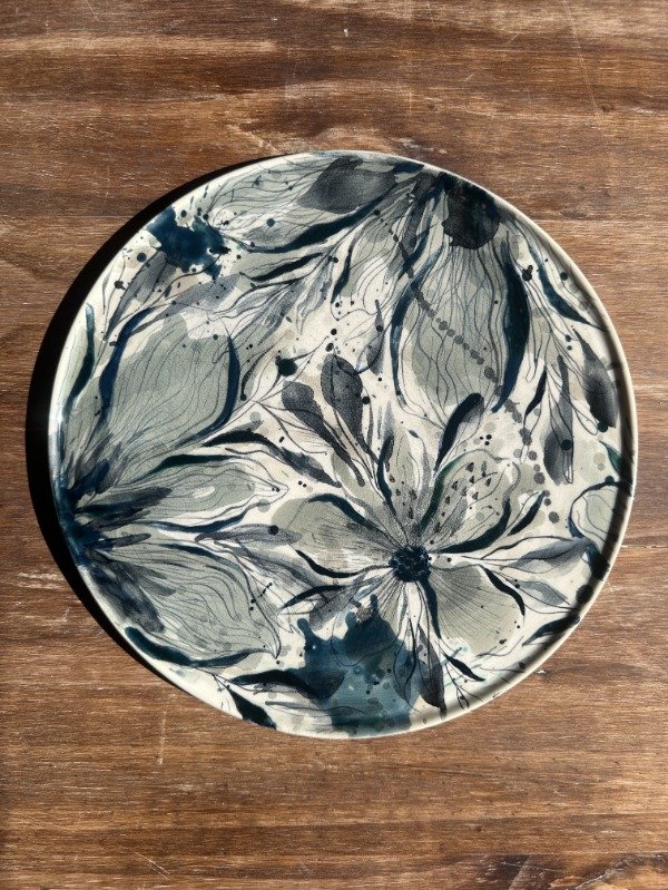 Producto - Plato flores azules