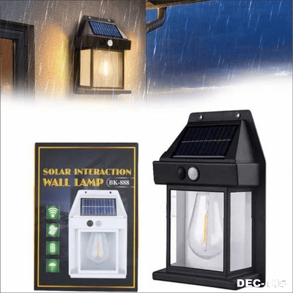 Producto - FAROL SOLAR EXTERIOR CON SENSOR GRANDE 21cm x 14.5 x 7cm