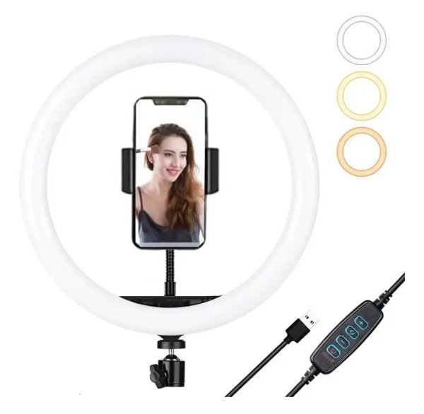 Producto - Aro De Luz Led blanca 33 cm + trípode 2 metros - 0