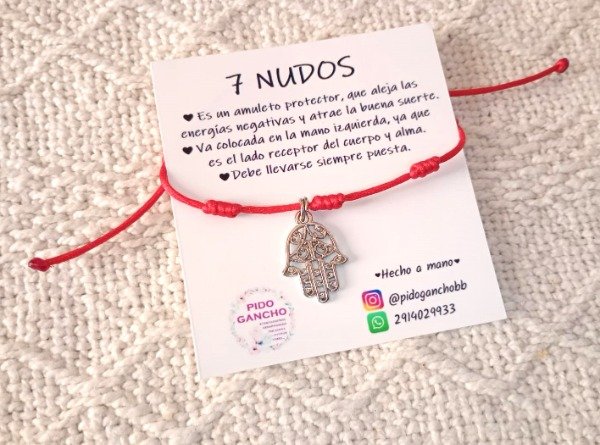 Producto - Pulsera 7 nudos con Mano de Fátima