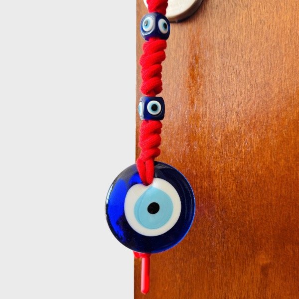 Producto - Amuleto ojo turco - Rojo - Dije grande de vidrio