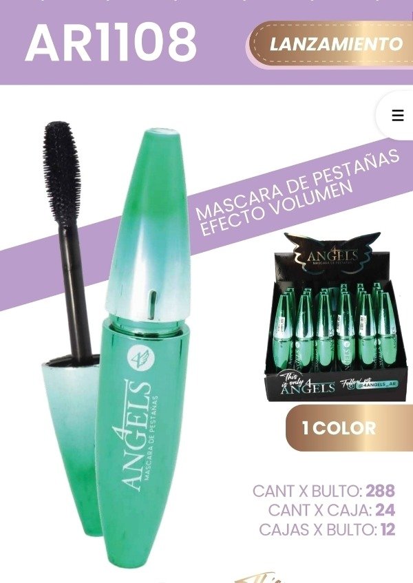 Producto - Mascara de pestañas Volume Green 4Angels x3u