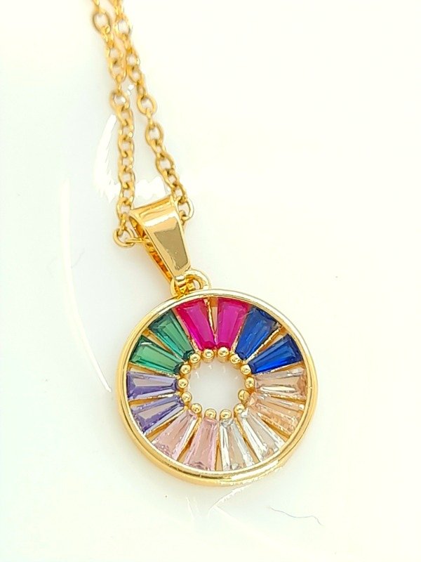 Producto - Cadena con dije cubic multicolor