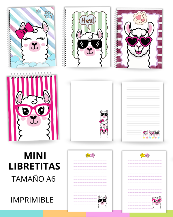 Producto - "LLAMA" - Mini Libretas - Anotadores A6