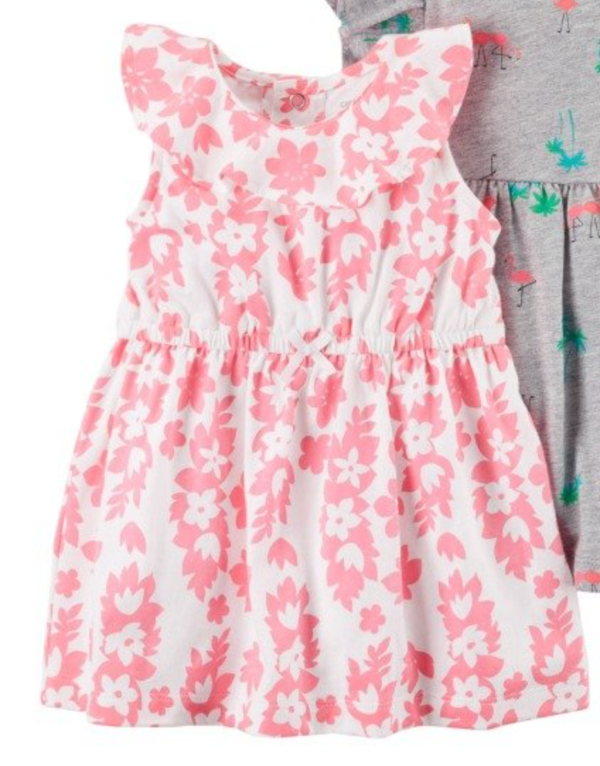 Producto - Vestido Beba Blanco Flores Rosa Fluo