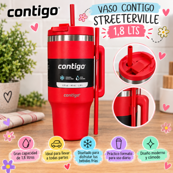 Producto - VASO CONTIGO STREETERVILLE 1,8 LTS - ROJO BERRY