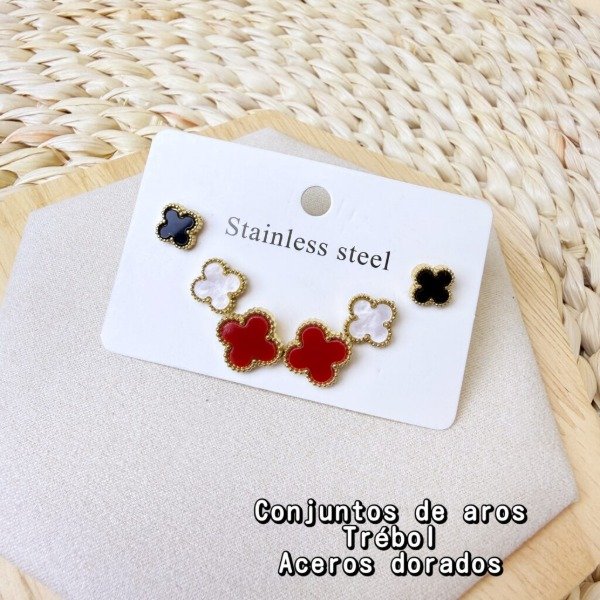 Producto - Conjunto de Aros Trebol II (Colores Surtidos) DB