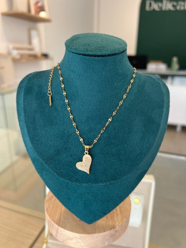 Producto - Collar Corazon Acero dorado