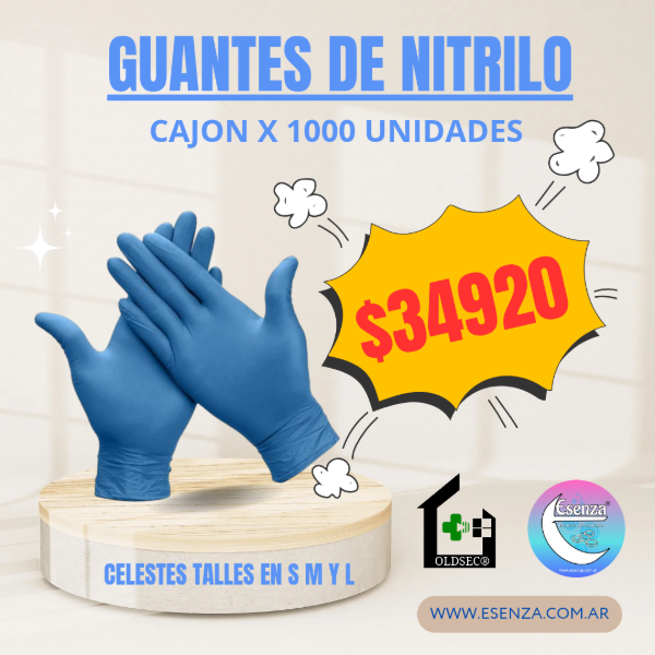 Producto - GUANTES NITRILO CELESTES CAJON X 1000 UNIDADES
