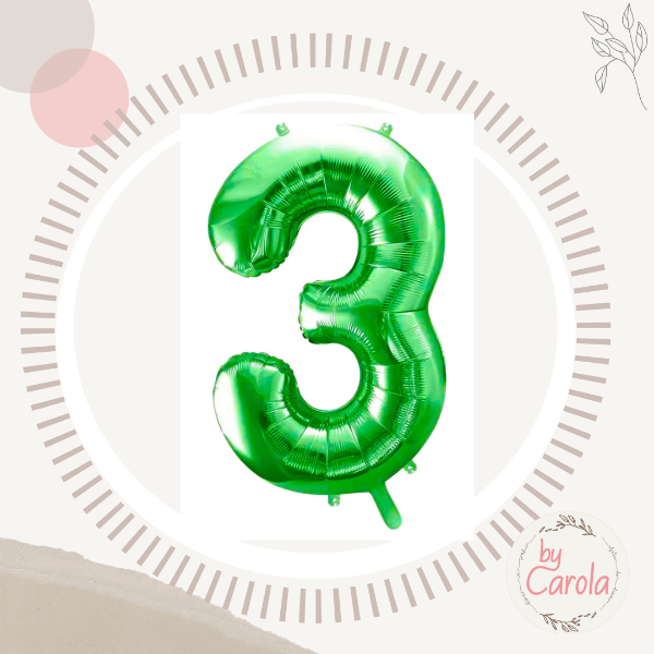 Producto - GLOBO METALIZADO NUMERO TRES 32" VERDE