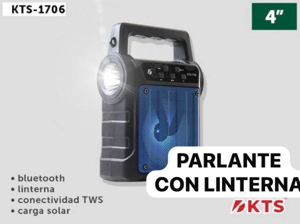 Producto - AP0123 PARLANTE PORTATIL LINTERNA BATERIA RECARGABLE Y CARGA SOLAR 3"