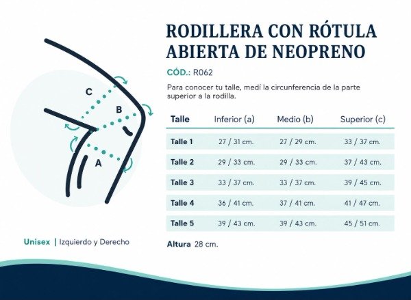 Producto - Rodillera con Rótula Abierta de Neoprene - 1