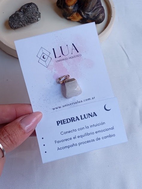 Producto - Dije Piedra Luna - Baño de plata