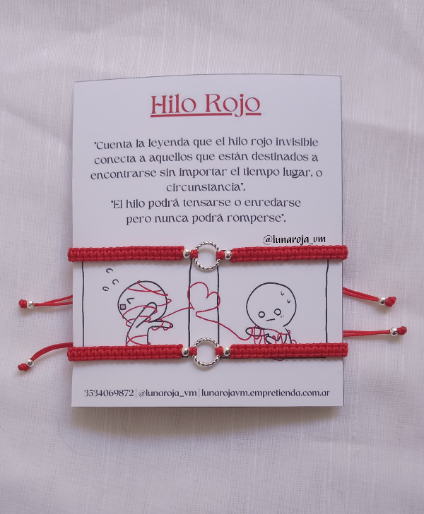 Producto - Hilo Rojo: Aro trenzado plateado