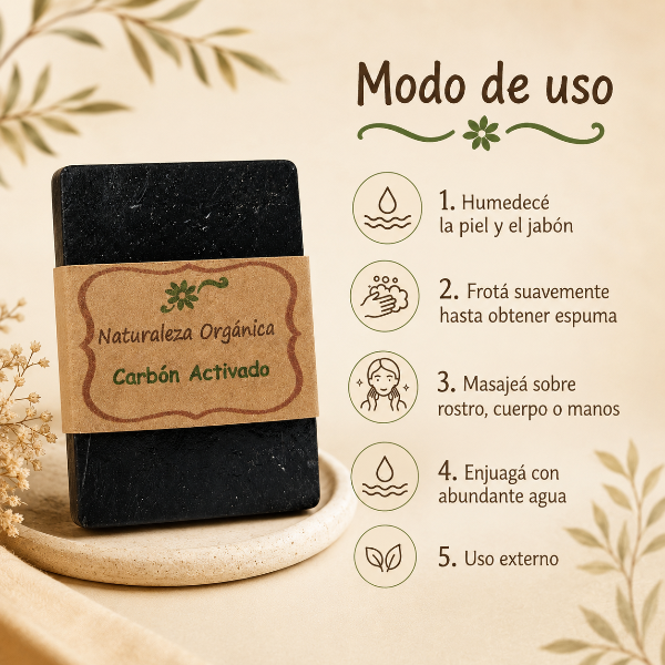 Producto - Jabón de Carbón Activado - Limpieza Profunda, Detox y Frescura Renovada - 3