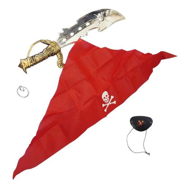 Producto - SET PIRATA 4 PIEZAS  x1 (espada, parche, pañuelo y aro)