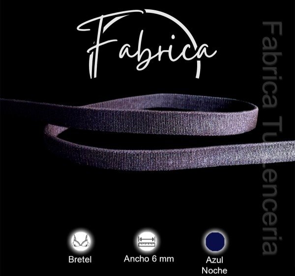 Producto - Bretel Azul Noche 6mm rasado nylon (1 metro)