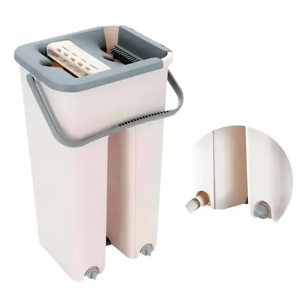 Producto - BE17473 TRAPEADOR  MOPA PLANA CON BALDE ESCURRIDOR MAS 2 REPUESTOS - 1