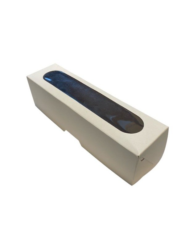 Producto - caja apertura bisagra con visor 21cm x 6cm  x 5,5cm