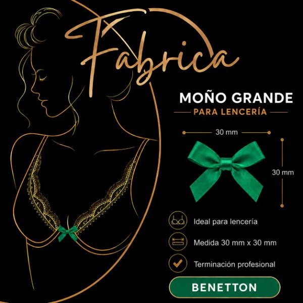 Producto - Moño Grande Verde Benetton (1 unidad)- Teñido