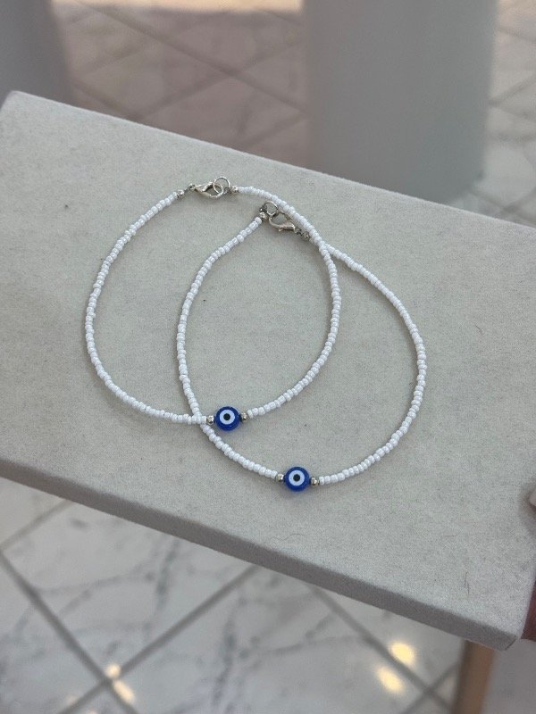 Producto - Tobillera Blanca Ojo Turco