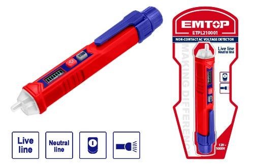 Producto - Buscapolo detector de corriente Emtop pantalla led multip. funciones ETPL210001
