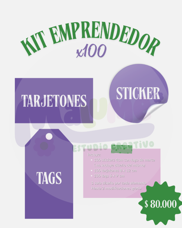 Producto - KIT EMPRENDEDOR - 100u