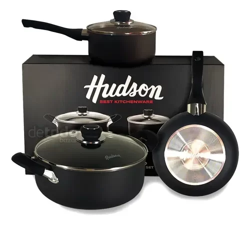 Producto - BATERIA TEFLON X 5 NEGRO HUDSON