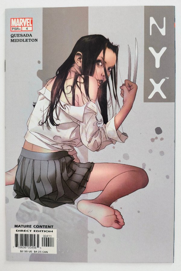 Producto - NYX #4 (2004) - 2da aparición de X-23, Laura Kinney, hija genética de Wolverine