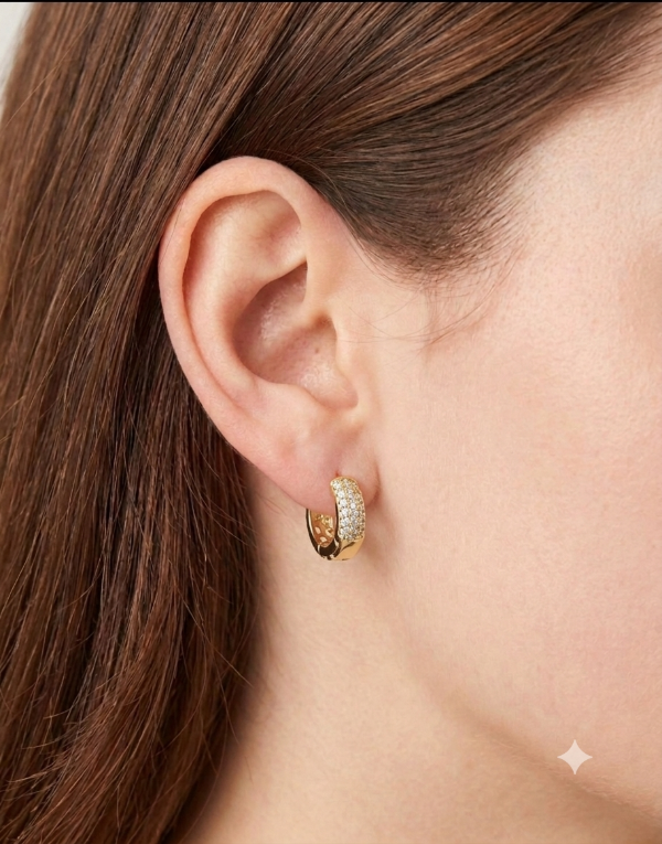 Producto - Aros argolla strass y calado clip D - 0