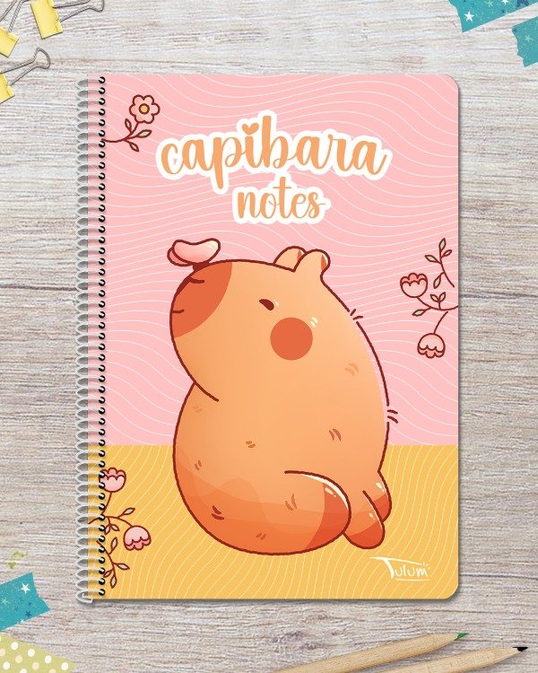 Producto - Cuaderno A4 tapa rígida plástica 50h dis. capibara notes