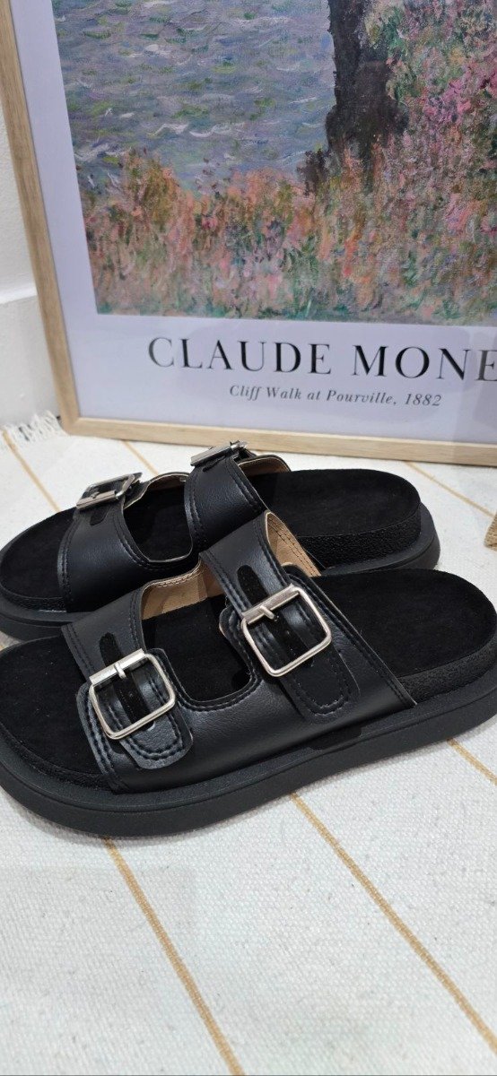 Producto - Sandalia Birk de Eco Cuero Negro - 3