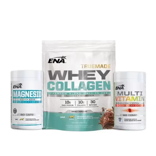 Producto - Combo Wellness- WHEY COLLAGEN+CITRATO 60CAP+ MULTIVITAMINICO ENA