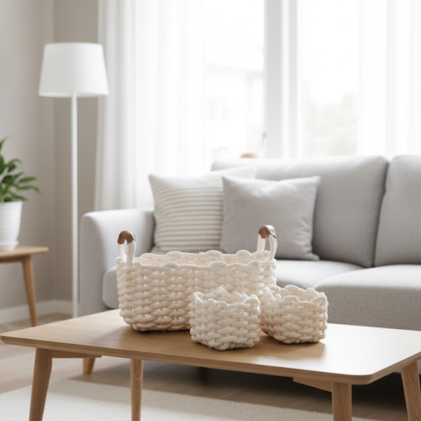 Producto - CANASTA X3 POLIESTER C.MANIJA PU - 35X25X13.22X16X11