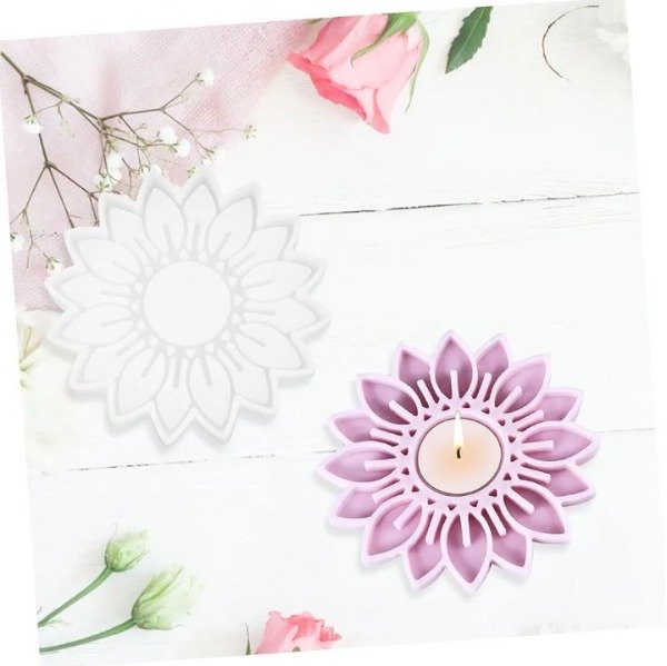 Producto - Molde bandeja flor porta vela de noche