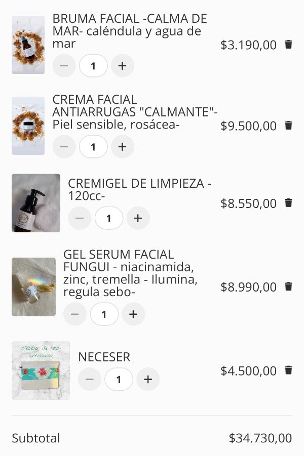 Producto - Combo PIEL SENSIBLE :limpieza, Bruma calma, serum fungi, crema calmante- - 1