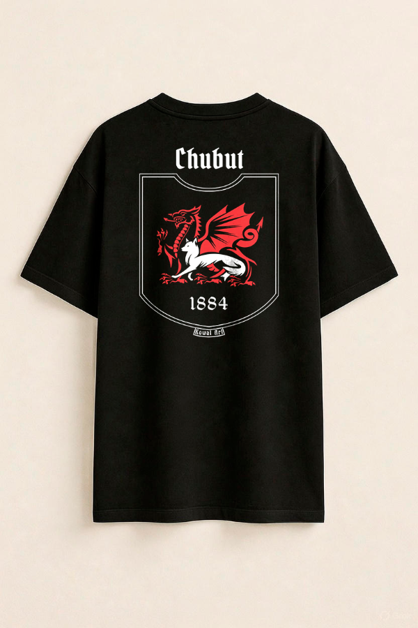 Producto - Escudo de Chubut (Oversize Unisex Negra Dorsal)