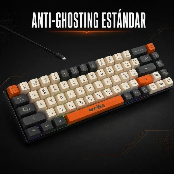 Producto - Teclado Weibo Wb 333 Compacto Gamer 60 pct Rgb Con Cable Tipo C - 3