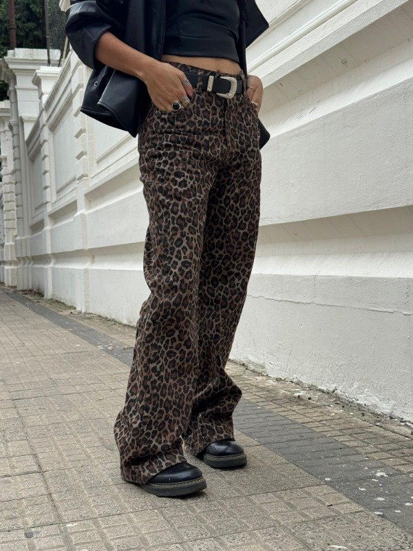 Producto - Jean Animal Print Leopardo Wide Leg - 3