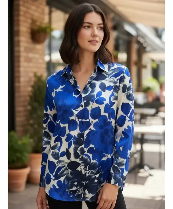 Producto - Camisa manga larga estampada con botones - 3