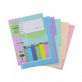 Producto - SEPARADOR P/MATERIAS N 3 LAMA PVC C/LENGUETA PASTEL