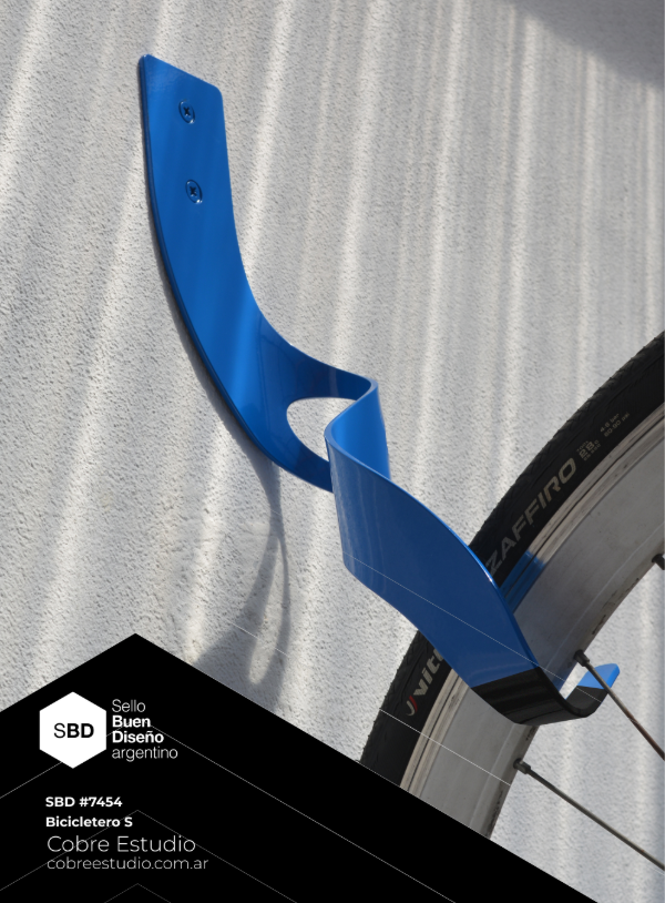 Producto - Bicicletero de Pared de Hierro - Diseño y Resistencia - Color: Azul Eléctrico - 1