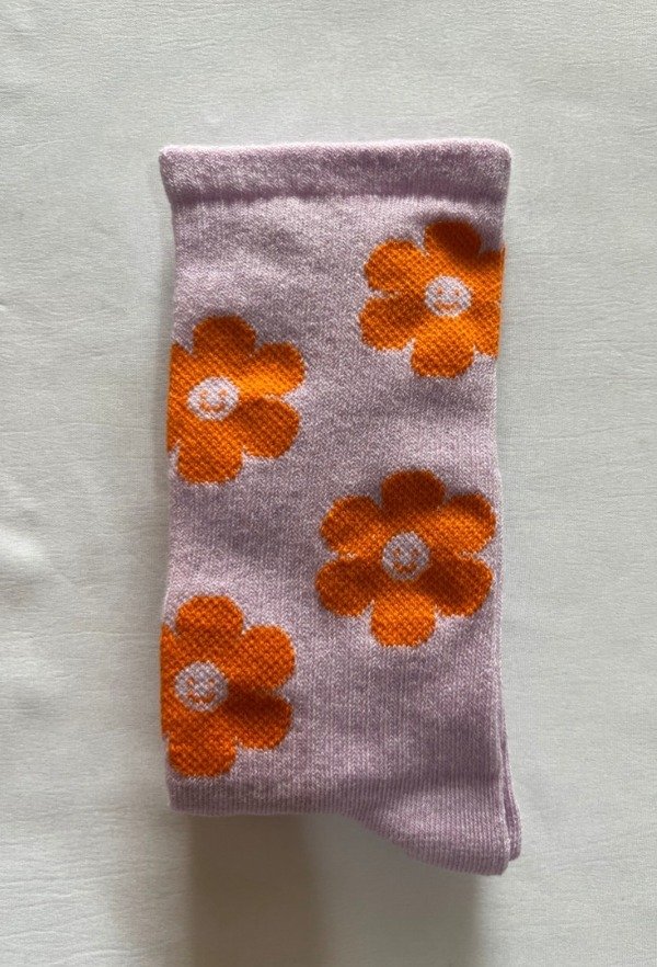 Producto - MEDIAS FLOWER - LILA/NARANJA