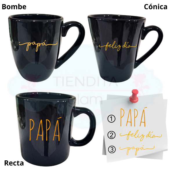 Producto - TAZA DECO NEGRA Y DORADA DÍA DEL PADRE